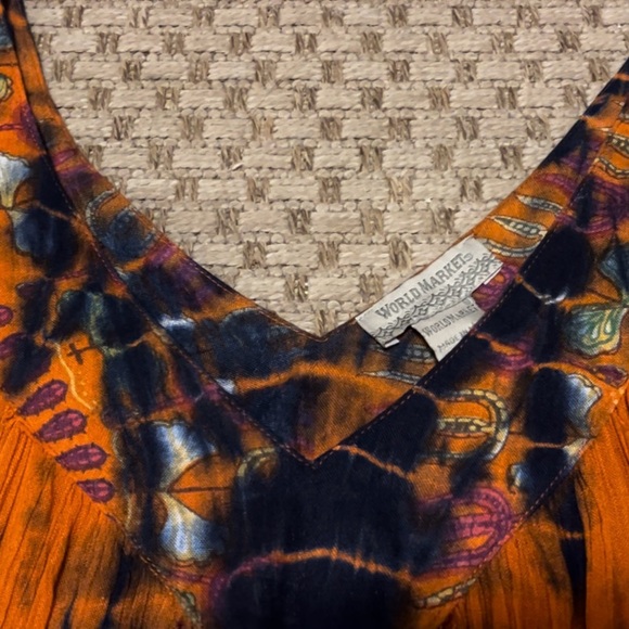 Women’s World Market boho flare top, sm, multi-colored, slightly used. - Picture 4 of 8